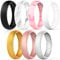 FORTHEE Breathable Designed Silicone Wedding Ring for Women, 5.7mm Silicone Rubber Band, Wedding Ring Replacement, Comfortable Fit, Skin Safe