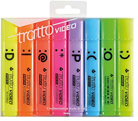 Tratto Video Emotion - Evidenziatori, Multicolore, 8 Pezzi