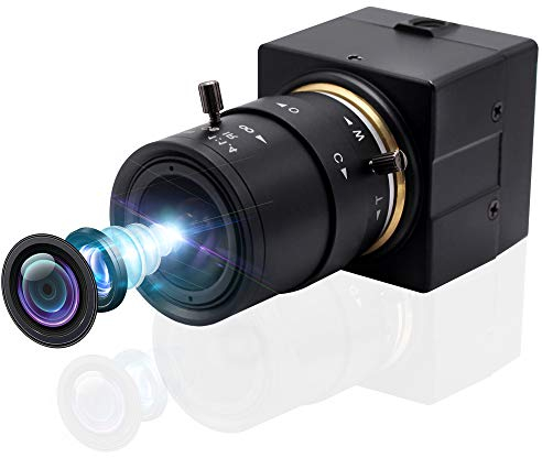 Svpro Webcam Full HD 1080P 5X Zoom Optique - Caméra USB avec Objectif 2.8-12 mm, Mise au Point Manuelle, 100fps, Mini Caméscope en Métal pour Sécurité à Domicile, UVC