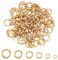 UNICRAFTALE 120Stk 6 Größe Schmuckherstellung Ringe Gold Sprung Ringe 3.5/5/6/7/8/9mm Metall Springringe Offene Biegeringe Edelstahl Schmuck Sprungringe Für Schlüsselanhänger Schmuckherstellung