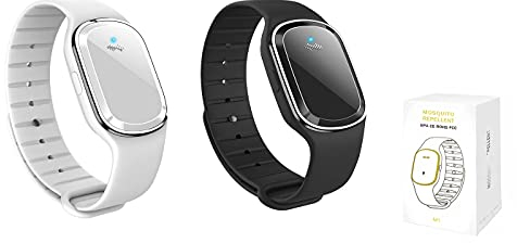 Ultrasonic Mosquito Repellent Bracelet Watch, USB Rechargeable Anti Mosquito Repeller Wristband Suitable for Adults and Kids - Mosquito Insect Repellent Band (1 Pack, White+Black)