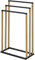 IDIMEX Porte-Serviettes sur Pied KUNO Portant pour vêtements et Linge de Salle de Bain avec 3 Niveaux d'étendage sur différentes hauteurs, Structure en métal laqué Noir et doré