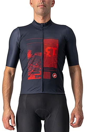 Castelli 4522030 13 Screen Jersey T-Shirt Men's Savile Blue/RED Size XL