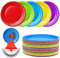 Cisolen 50 Piezas Platos de Papel Redonda 7 Pulgadas Platos de Papel Fiesta Colores Plato de Cumpleaños Reutilizables DIY Color Plato de Postre Para Niños Para Bodas Navidad Fiestas Picnic