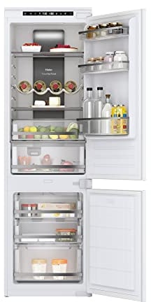 Haier HBB 177 TNF - Frigorífico Combi Integrable, Display Digital Interno, Cajón My Zone, Green Box, Botellero, Puerta reversible, Ancho 54cm, 241L, Iluminación LED, Total No Frost, Blanco