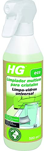HG ECO Limpiacristales Multiusos 500ml, Limpiacristales Multiusos en Spray con Secado Rápido para Ventanas o Superficies de Cristal