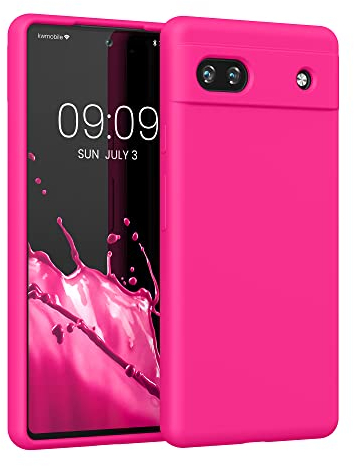 kwmobile Cover per Google Pixel 6a Custodia - Back Case per Smartphone in Silicone TPU - Protezione Gommata - rosa shocking