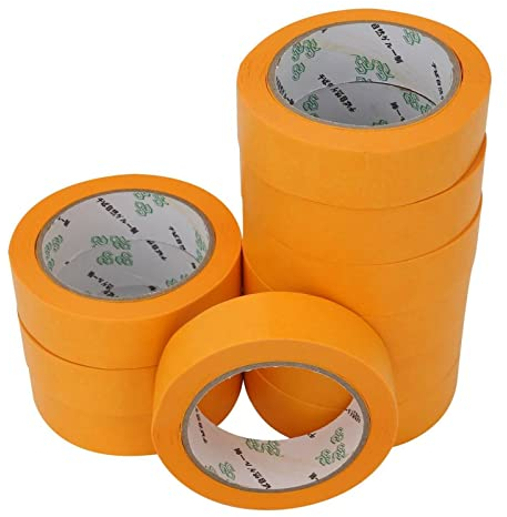 Trintion 20PCS Goldband Klebeband 30mmx50m Kreppband Rückstandsfreies Malerband Abnehmbares Abdeckband Malerkrepp für die Dekorative Autolackierung