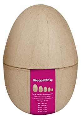 Décopatch BTS084C - Set mit 5 Eierboxen aus Pappmaché, einfach zum Verzieren, Kartonbraun, 1 Set