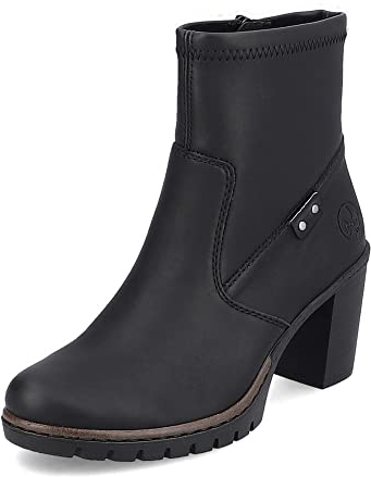Rieker Damen Klassische Stiefeletten Y2558, Frauen Stiefeletten,Winterschuhe,gefüttert,Boots,Stiefel,Bootee,Booties,schwarz (00),39 EU / 6 UK