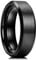 King Will BASIC 6mm Black Tungsten Wedding Band Ring Matte Finish Center Beveled Polished Edge 12.5