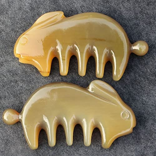 Hasenhorn Kamm Kopfhaut Massage Meridian Schaben Kopf Akupunktur Entspannung Massagegerät Gua Sha Therapie Bürste Antistatisch Geschenk 1Stk