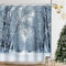 Ttincceer Rideau de Douche Hiver Neige 180x180cm - 3D Forêt Arbre Lourd Neige - Nouvel An Saison Salle de Bain Imperméable Baignoire