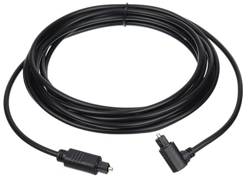 sourcing map Fiber Optic Audio Cable 90 Degree Digital Audio Optic Cable 14.7FT Long TOS Optical Link Cable PVC Plastic Connector for TV DVD Amplifier Stereo Black