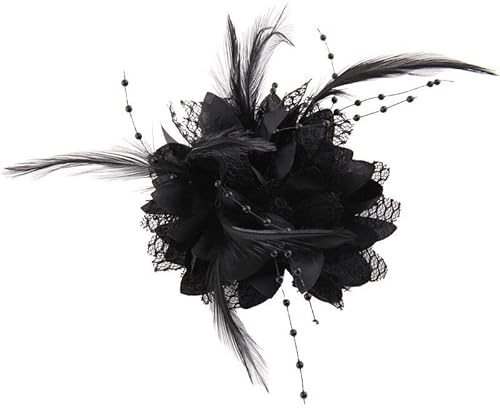 Damen Federbrosche Fascinator Hut Vintage Blume Mesh Federn Haarschmuck Elegant Feder Ansteckbrosche Hutfeder Blume Feder Kopfschmuck Fascinators Kostüme Kopfbedeckung für Hochzeit Party Festival