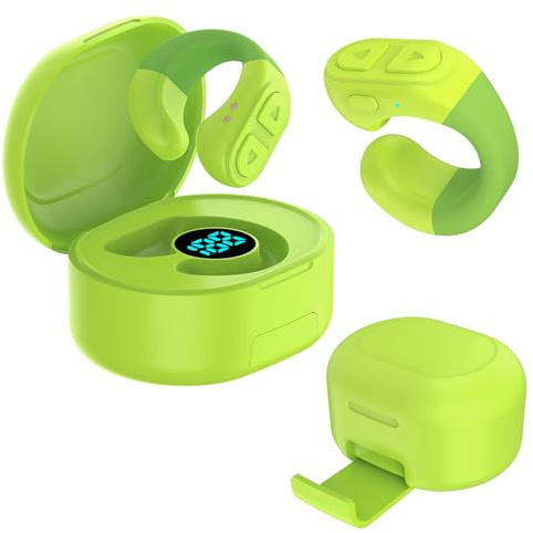 Tiktok - Anello di scorrimento con Bluetooth, per app Kindle, con supporto per cellulare, pulsante di scatto wireless per fotocamera, compatibile con iPhone, iPad, Android (verde lago)