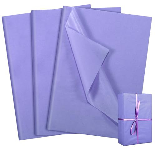 Naler 60 Sheets Purple Lilac Tissue Paper for Gift 35x50cm for Paper Flowers, Shredded Paper for Gift Box, Gift Wrapping, Making Flower Pom Pom, Birthday Wedding Nursery Party Decoration
