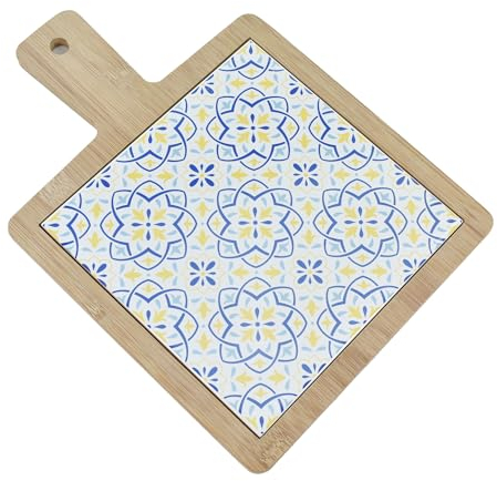 Evviva Company Planche à découper bambou et céramique, dimensions 23,5 x 33 cm, style élégant, pratique et durable