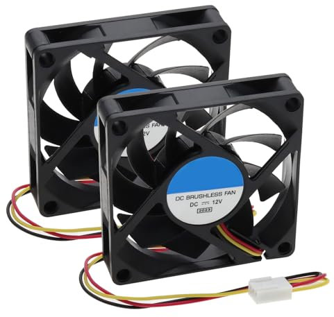 The Lord of the Tools 2pcs 12V 7015 Boîtier Ventilateur Ordinateur CPU 3pin PC Refroidisseur Ventilateur 2200 TR/Min Ventilateur de Refroidissement sans Brosse Ventilateur Refroidissement