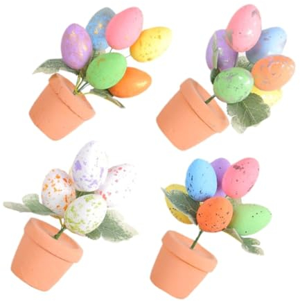 TOPBATHY 4stücke Teiliges Bunte Ostereier Bonsai Deko Für Ostertisch Tischdekoration Für Gartenpartys Und Feiertagsfeiern Pflegeleicht Und Stilvoll