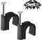 100PCS Round Cable Clips, 10MM Electrical Cable Wall Clip Cable Nail Clips Management, Wire Tidy Clips Pins Cable Tacks for Ethernet, Electrical Cables, Wires