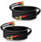 HiFind Lautsprecherkabel, 2,4 m, vergoldet, 90 Grad abgewinkelt auf gerade Bananenspitze, UL CL3, für Innen- und Außenbereich, 16 AWG, verzinntes Kupfer, für Bi-Wire Bi-Amp HiFi-Sound, 2 Stück