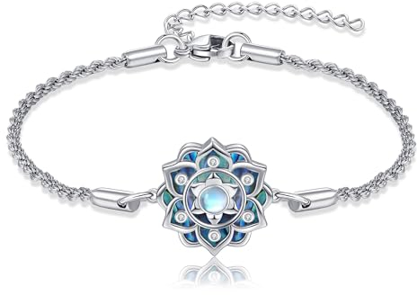 ONEFINITY AA Nüchternheit Armband Sterling Silber Anonyme Alkoholiker Erholung Symbol Armband Lotus Schmuck Geschenke für Damen (lotus 2)