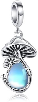VENACOLY Pilz Charm für Armband 925 Sterling Silber Mondstein Pilz Bead Charm Pilz Muttertag Schmuck Geschenk für Damen
