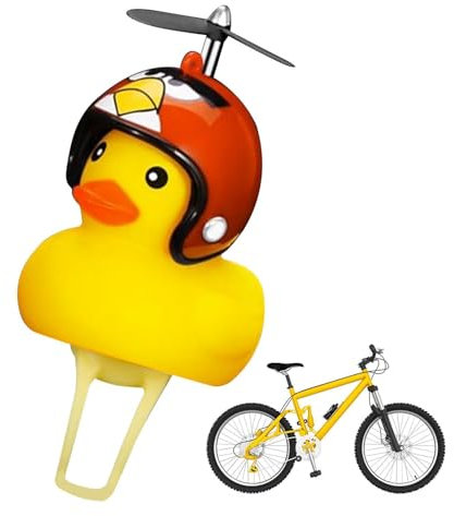 Gummiente Fahrradklingel | Gummi Ente Fahrradklingel Mit LED-Licht | Niedlicher Propeller-Lenker Fahrrad Quietscheente Fahrradglocke - Spielzeugauto-Ornament Für Kinder Puzzlegame