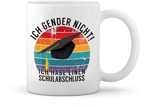 Ich Gender Nicht Ich Habe Einen Schulabschluss Fun Lustige Trend Weiße Tasse Mug