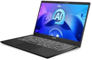 MSI Modern 15 H AI C1MG-028US 15.6 Full HD Laptop, Intel Core Ultra 9 185H 2.3GHz, 32GB RAM, 1TB SSD, Windows 11 Home, Classic Black