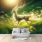 Fantasietier Hirsch Tapete Wandbild 3D Fototapete Grün Vliestapete Wandtapete Foto für Modernes Design der Fernseh Hintergrund Wand-Kunst-Deko, 350x256 cm