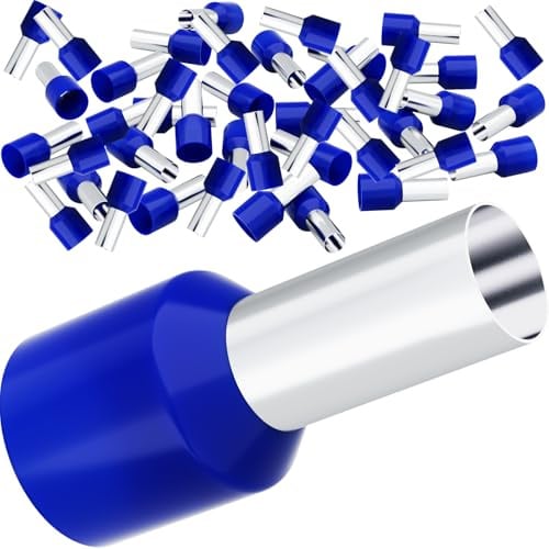 HOLMOL Ferrules 2.5mm², 150PCS Bootlace Ferrules (2.5mm² x 8mm) | Insulated Wire Ferrules, Cable Ferrules 2.5mm² x 8mm, Wire Crimp Ferrules, 2.5mm Bootlace Ferrules Kit