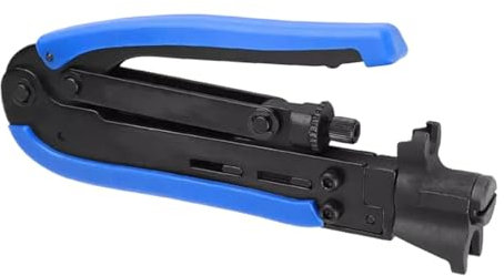 Siuwddee Herramienta de compresión coaxial, crimpadora de cable de acero multiusos, crimpadora de cable coaxial, herramienta de crimpadora de cables fácil de usar para cable de TV