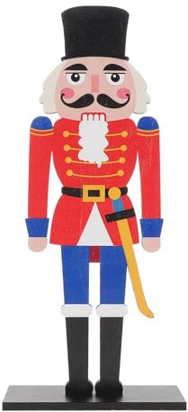 Amosfun Adornos De Cascanueces De Navidad Estatuilla De Soldado De Cascanueces Tradicional De Madera Adorno De Cascanueces Plano De Navidad Decoración De Escritorio