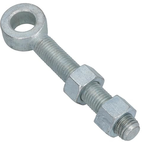 Swing Gate Long Eye Bolts Hinge + Nuts Adjustable Zinc Plated 20 x 200mm 1pc