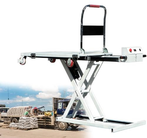 Beachtiful Chariot élévateur Hydraulique, Chariot à Table élévatrice Hydraulique, élévateur à Ciseaux Hydraulique Mobile, Capacité de 270 kg, Hauteur de Levage de 102 cm