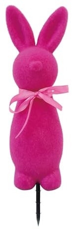 Generisch Deko Osterhasen Gross Gartenstecker, Osterhasen Deko Groß Filz Mit Schleife Beflockte Oberfläche, Für Draußen Und Drinnen Gartendeko, Garten Stecker Frühling Deko Ostern Hase (Rot)