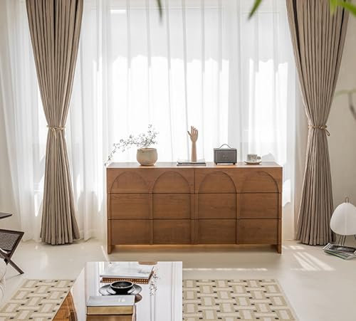 Lirzxin Lichtundurchlässige Vorhänge mit Ösen 244 cm Lang, Verdunkelungsvorhang Hell Beige Braun Falten Textur Gardinen für Wohnzimmer Schlafzimmer Kinderzimmer 132x244 cm(B×H), 2er Set