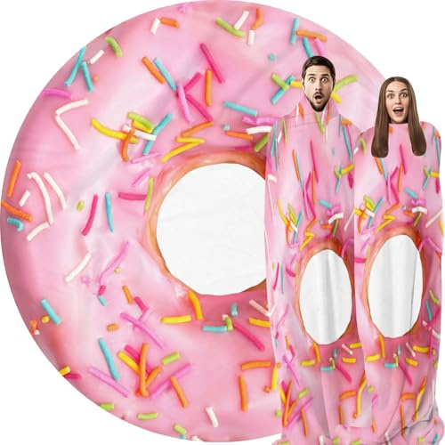 Abaysto Donuts-Decke für Mädchen, niedlich, rosa Donuts, Überwurf, Decke, realistische Lebensmitteldecken für Couch, Sofa für Kinder, Donuts, Geschenke, 200 cm
