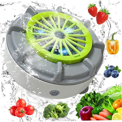 Meooyo Lavatrice di Frutta e Verdura, Dispositivo per detergente per Frutta Impermeabile con Ventosa, Lavatrice Ricaricabile con Tecnologia di purificazione dell'ione Oh