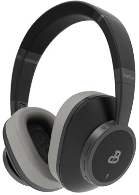 DeeBee dB-Pulse Cuffie Over-Ear, Cancellazione Attiva del Rumore -35 dB, Bluetooth 5.2, 40 Ore di Autonomia, Nero, con cuscinetto intercambiabile