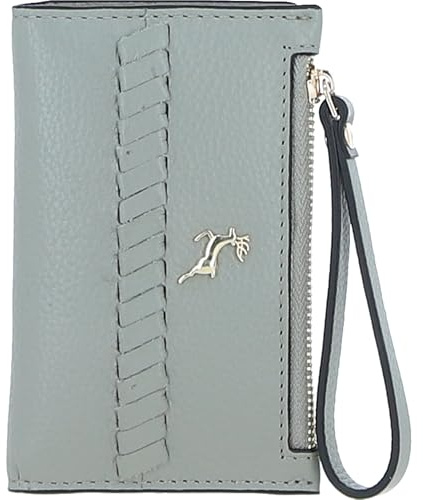 Ashwood Elegant Ladies’ Small Leather Purse – Genuine Leather RFID Wallet, Compact Design with Card Slots, Photo ID Window, Zip Pocket – Stylish Everyday Purse with Gold Hardware: 32056 (Sage)