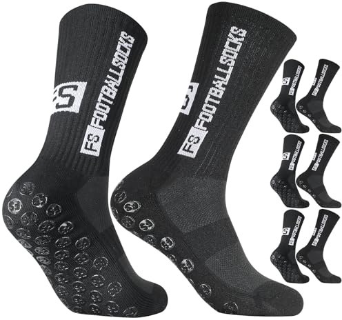 Utensilsto 3 Paare Fussball Socken 35-39 40-44 45-49 Fußballsocken | Anti Rutsch Grip Socks Fußball Socken Atmungsaktiv Rutschfeste Sportsocken Football Socks für Herren Damen Kinder