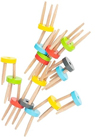 JOINPAYA Holz Stühle Spielset Stapelbare Balance Stühle Lernspielzeug für Ab Jahren Motorik Kreativität Konzentration