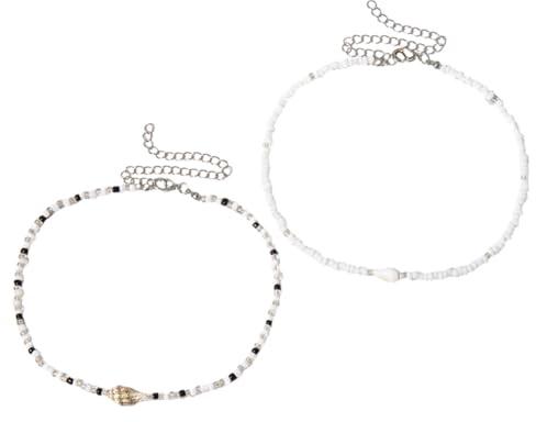 ifundom Perlenketten mit Muscheln, Boho Choker für Damen Sommer