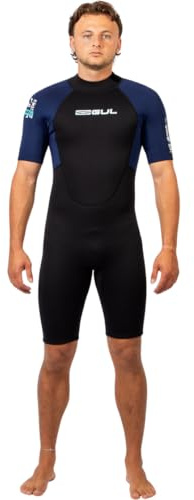 Gul 2026 Mens G-Force Natur 3/2mm Back Zip Shorty Wetsuit - Black/Navy