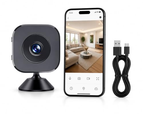 Mini WiFi Camera Indoor Security Camera, HD Night Vision, Motion Detection, Remote Monitoring, 2.4GHz WiFi, Micro SD Card Support (Card Not Included), Home Monitoring Camera