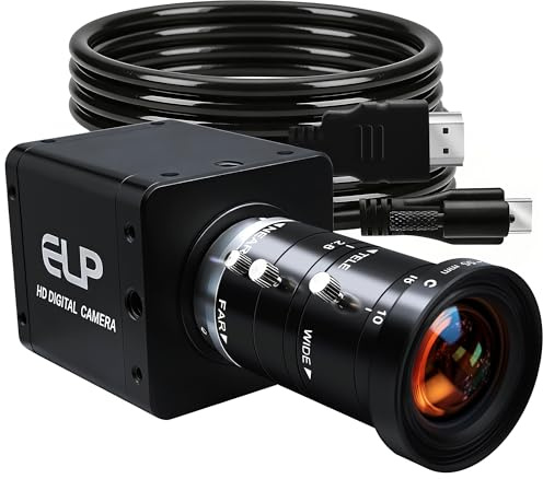 IFWATER 4K USB3.0 HDMI Industrial Camera,60fps H.264 High Speed with 10-55mm 5X Manual Zoom Lens Lightburn Camera,USB HDMI Simultaneous Output Plug&Play for TV Projector Video Conferencing Streaming