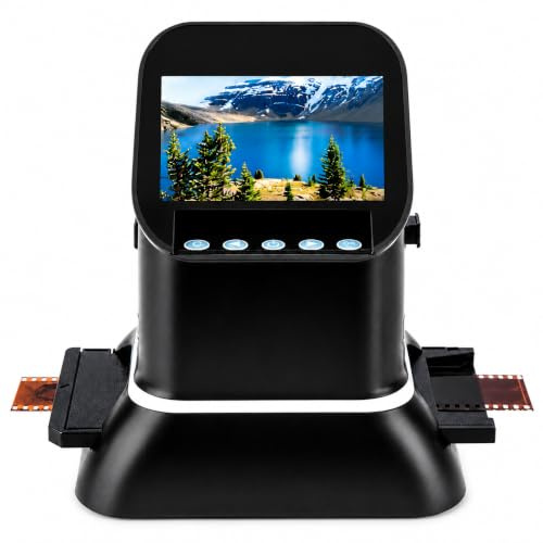 22MP Film Scanner For 35mm And 120 Medium Format Slides And Negatives, 4.3-Inch LCD, 128MB Built-In Memory